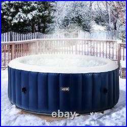 6 Person Inflatable Hot Tub Blue Portable Hot Tub Pool Jacuzzi Spa See VIDEO