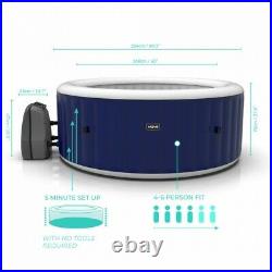 6 Person Inflatable Hot Tub Blue Portable Hot Tub Pool Jacuzzi Spa See VIDEO