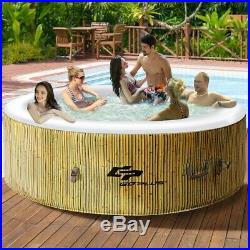 6 Person Inflatable Hot Tub Outdoor Massage Spa Beige NEW