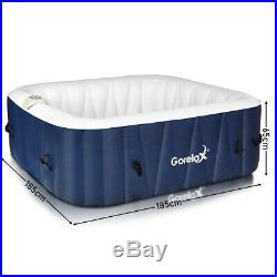 6-Person Inflatable Hot Tub Portable Outdoor Spa Bubble Jet Massage Spa