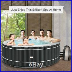 6-Person Inflatable Hot Tub Portable Spa Bubble Jet Leisure Massage Spa Gray