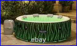 6 Person Inflatable Hot Tub Spa with LED Lights, Pillows, Pump, Remote Christmas