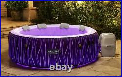 6 Person Inflatable Hot Tub Spa with LED Lights, Pillows, Pump, Remote Christmas