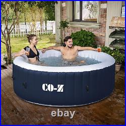 6 Person Inflatable Hot Tub with 130 Jets and Air Pump for Patio Backyard More