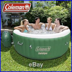 6 Person Inflatable Portable Heated Bubble Jet Hot Tub Green Soothing Jets New