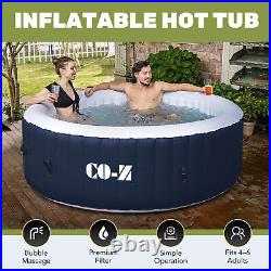 6 Person Round Inflatable Spa Tub with 130 Bubble Jets for Backyard Patio More