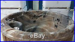 6 Person Round Outdoor Whirlpool Spa Hot Tub with 16 Therapy Stainless Steel Jets