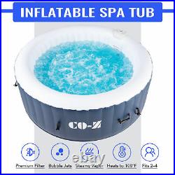6'x6' Inflatable Hot Tub Portable Jacuzzi with 120 Jets & Air Pump Ideal for 4