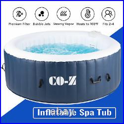 6'x6' Inflatable Spa Tub Portable Jacuzzi with 120 Jets & Air Pump Ideal for 4