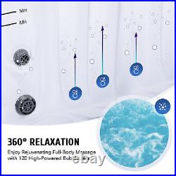 6ft Portable Round Hot Tub Inflatable Spa Tub for Sauna Therapeutic Baths Gray
