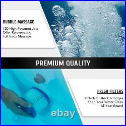 6ft Portable Round Hot Tub Inflatable Spa Tub for Sauna Therapeutic Baths Teal