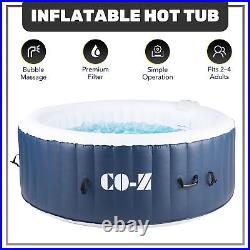 6x6ft Inflatable Spa Tub w Heater 120 Massaging Jets for Patio Backyard 4 Person