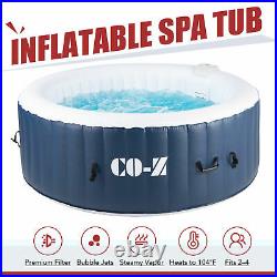 6x6ft Inflatable Spa Tub w Heater & 120 Massaging Jets for Patio Backyard & More