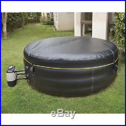 70in Portable Jacuzzi Spa Inflatable Hot Tub Leather Cover Top 88 Jet Heat Pump