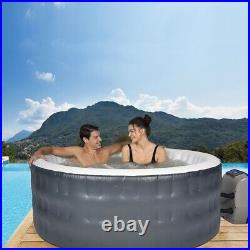 71 Inch Portable Bubble Jet 4 Person Inflatable Hot Tub With Cover Round SPA New