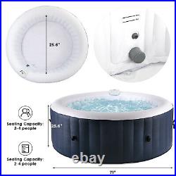 71'' Inflatable Hot Tub Portable Spa Jacuzzi with 120 Bubble Jets for 2-4 Person