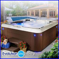 72 Jet 6 Person Spa Jacuzzi Hot Tub Waterfall LED Lights Bluetooth Free Shipping