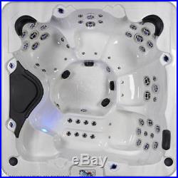 72 Jet 6 Person Spa Jacuzzi Hot Tub Waterfall LED Lights Bluetooth Free Shipping