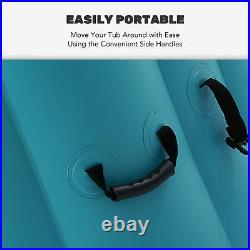 7 Foot Round Inflatable Hot Tub Indoor Outdoor Bathtub for Backyard Patio Teal