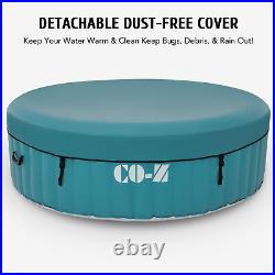 7' Inflatable Hot Tub Portable 2-6 Person Round Spa Tub for Patio Backyard Teal