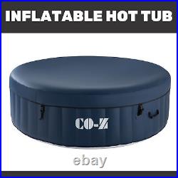 7'x7' Inflatable Hottub w Heater & 130 Massaging Jets for Patio Backyard More