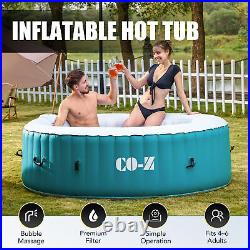 7ft Blow Up Hot Tub with 130 Jets for Sauna Pool Bath Adults and Children Teal