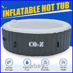 7ft Portable Round Hot Tub Inflatable Spa Tub for Sauna Therapeutic Baths Gray