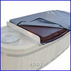 ALEKO 2 Person Natural Pine Wood Hot Tub with Charcoal Stove Boiler 132 Gallons