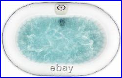 ALEKO HTIO2BRWH Oval Inflatable Hot Tub Spa with Drink Tray and Cover, 2 Person