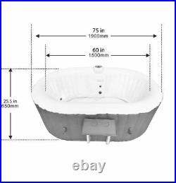 ALEKO HTIO2BRWH Oval Inflatable Hot Tub Spa with Drink Tray and Cover, 2 Person