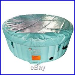 ALEKO Inflatable Hot Tub Spa With Cover 4 Person 210 Gallon Light Blue and White