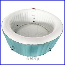 ALEKO Inflatable Hot Tub Spa With Cover 4 Person 210 Gallon Light Blue and White