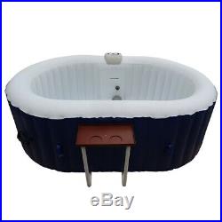 ALEKO Oval Inflatable Hot Tub Personal Spa With Drink Tray 2 Person 120 Gallon