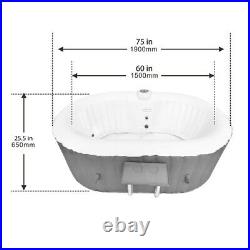 ALEKO Oval Inflatable Hot Tub Spa With Drink Tray and Cover 2 Person 145 Gallon