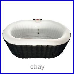 ALEKO Oval Inflatable Hot Tub With Drink Tray and Cover 2 Person 145 Gallon