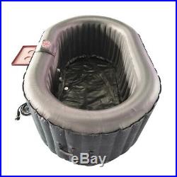 ALEKO Oval Inflatable Hot Tub With Drink Tray and Cover 2 Prs 145 Gallon Black