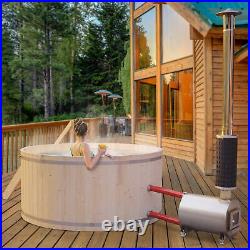 ALEKO Pine Hot Tub and Ice Bath 4-5 Person with Wood-Fired Heater