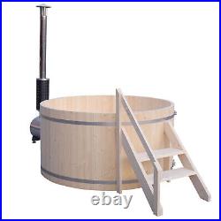 ALEKO Pine Hot Tub and Ice Bath 4-5 Person with Wood-Fired Heater