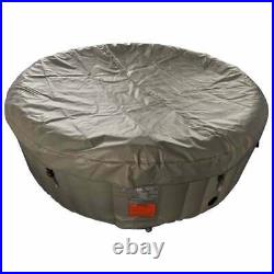 ALEKO Round Inflatable Hot Tub With Cover 4 Person Brown and Brown