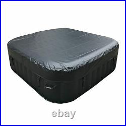 ALEKO Square Inflatable Jetted Hot Tub Spa With Cover 6 Person 265 Gallon Black