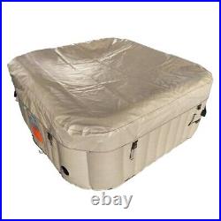 ALEKO Square Inflatable Portable Hot Tub Personal Spa, 4 Person 160 Gallon Brown