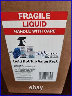 Ahh-Some & Twin Scum Ray Hot Tub Gold Value Pack of 4 Cleaning Products Spa