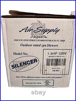 Air Supply Silencer Pool Spa Hot Tub Blower 1.5 HP 120V 6315141