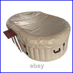 Aleko 145 Gallon 2 Person Oval Inflatable Jetted Hot Tub with Fitted Cover, Brown