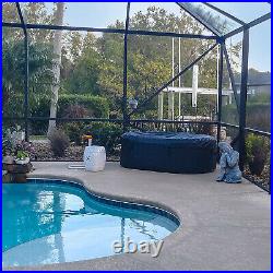Aleko 145 gal 2 Person Oval Inflatable Jetted Hot Tub with Cover, Black(For Parts)
