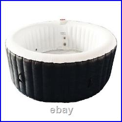 Aleko 265 Gallon 6 Person Round Inflatable Jetted Hot Tub with Fitted Cover, Black