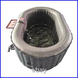 Aleko 2 Person Oval Inflatable Jetted Hot Tub with Fitted Cover, Black (For Parts)