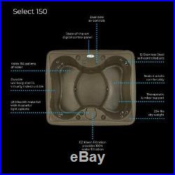 AquaRest Spas Select 4-Person Plug Play Hot Tub 12 Stainless Jets LED Waterfall