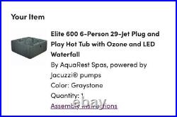 Aquarest Elite 600 6-Person 29-Jet Tub. Please Read Full Description