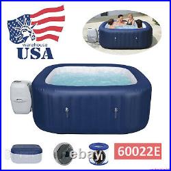 Bestway 60022E Bubble Jet 6 Person Inflatable Round Hot Tub Spa + Pump + Cover
